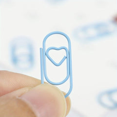 10pcs Mini Heart Shaped Paper Clip Small Metal Coated Creative Clips