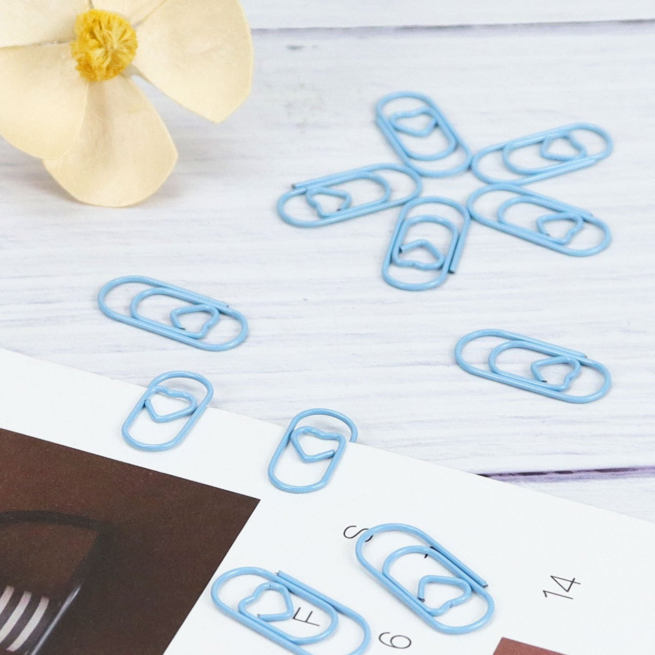 10pcs Mini Heart Shaped Paper Clip Small Metal Coated Creative Clips