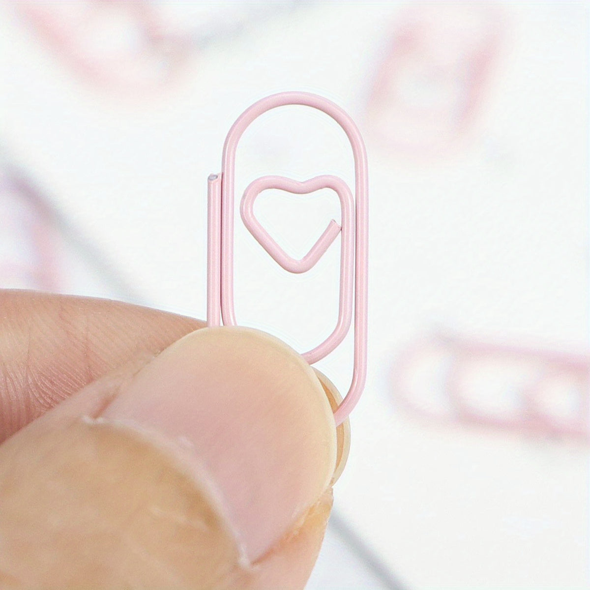 10pcs Mini Heart Shaped Paper Clip Small Metal Coated Creative Clips