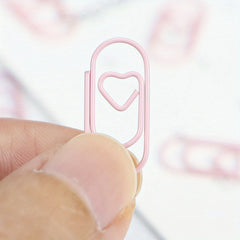 10pcs Mini Heart Shaped Paper Clip Small Metal Coated Creative Clips