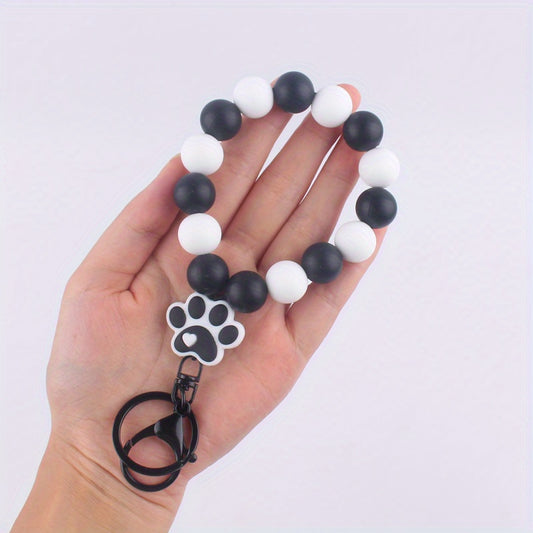 Silicone Dog Paw Bracelet Keychain DIY Decoration