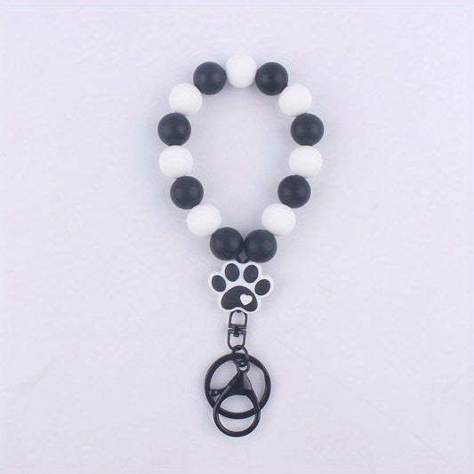 Silicone Dog Paw Bracelet Keychain DIY Decoration