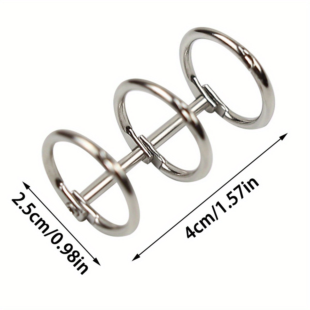 Three Circles Silvery Ring Buckle Loose leaf Ring 1pc