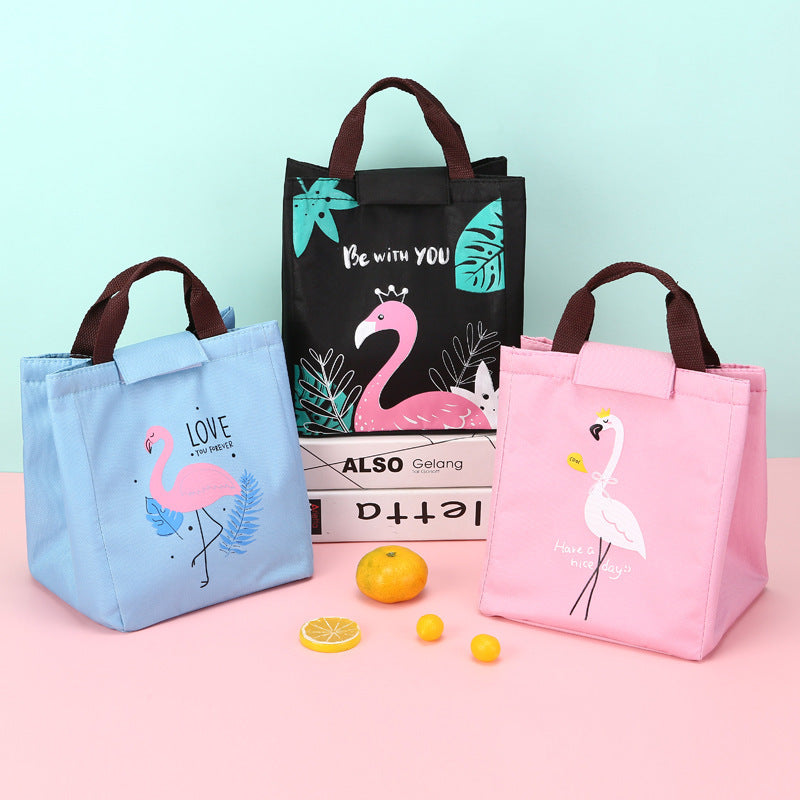 Portable Lunch Box Bag Flamingo Thermal Insulation Bag