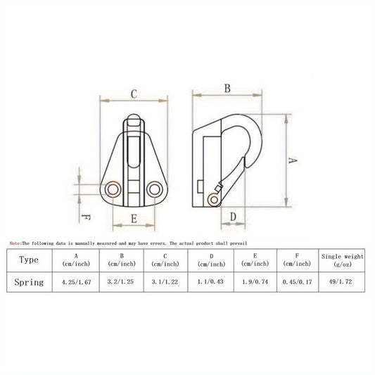 2pcs 316 Stainless Steel Marine Hardware Yacht Accessories Hook