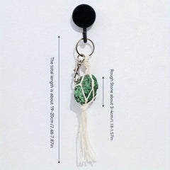 4pcs Amethyst Raw Stone Key Chain Pendant