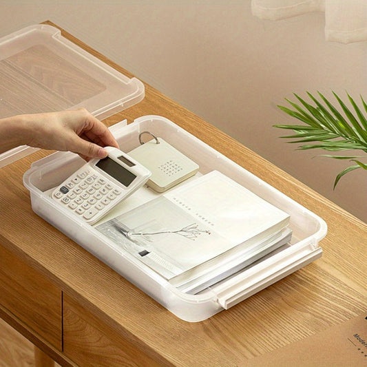 Transparent Document Storage Box Plastic Organizer Dustproof Storage Box