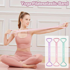 8-Shaped Stretching Rope Yoga Pilates Elastic Resistance Band for Body Shaping
