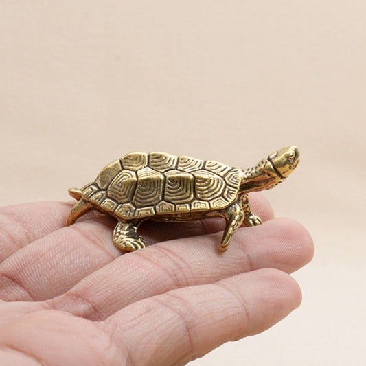 Vintage Brass Tortoise Statue Solid Copper Turtle Figurine Desktop Home Decor