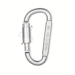 4pcs Aluminum D Shape Locking Carabiner Screw Lock Hook Keychain