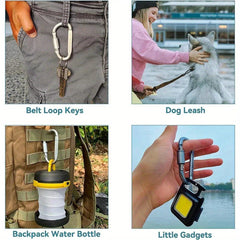4pcs Aluminum D Shape Locking Carabiner Screw Lock Hook Keychain