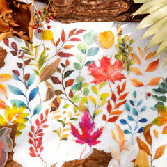 15pcs Falling Leaves Plant Stickers Waterproof Decorative Scrapbooking