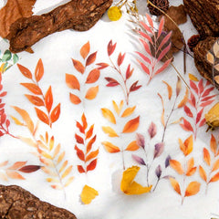 15pcs Falling Leaves Plant Stickers Waterproof Decorative Scrapbooking