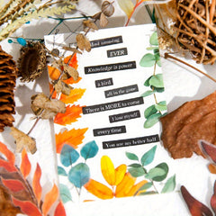 15pcs Falling Leaves Plant Stickers Waterproof Decorative Scrapbooking