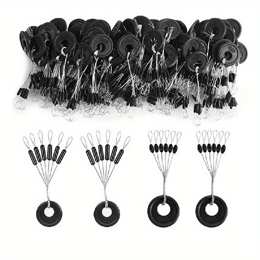 60pcs 10 Group Fishing Bobber Float Stopper Beans Accessories