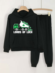 Clover & LOADS OF LUCK 2pcs Sets Girls Hoodies Jogger Pants Spring Fall