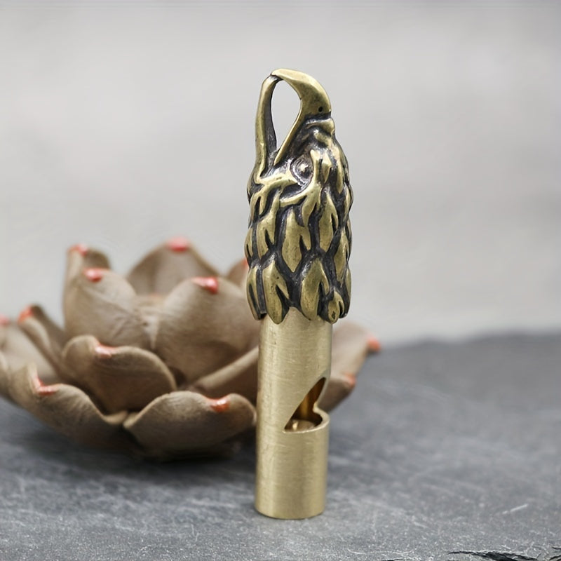 Brass Eagle Whistle Keychain - Outdoor Sports Emergency