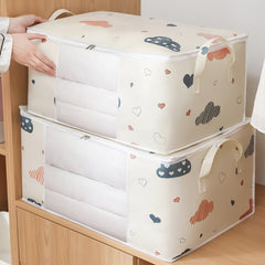 2pcs Large Capacity Clothes Storage Bag Organizer With Reinforced Handle