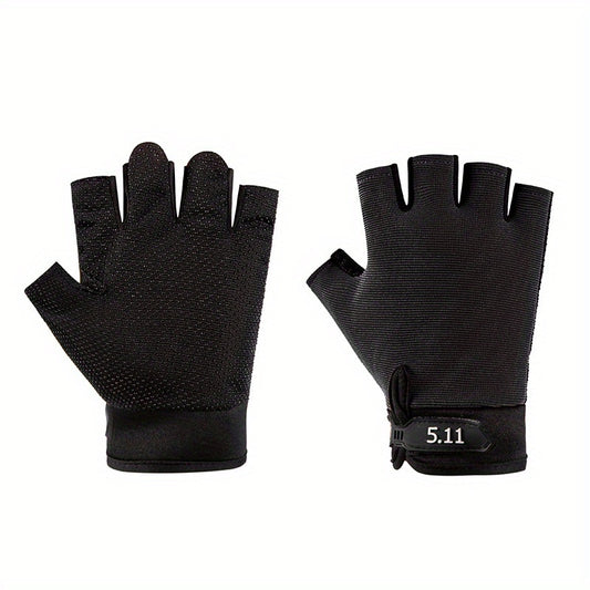 Outdoor Training Half Finger Gloves Anti Slip Breathable