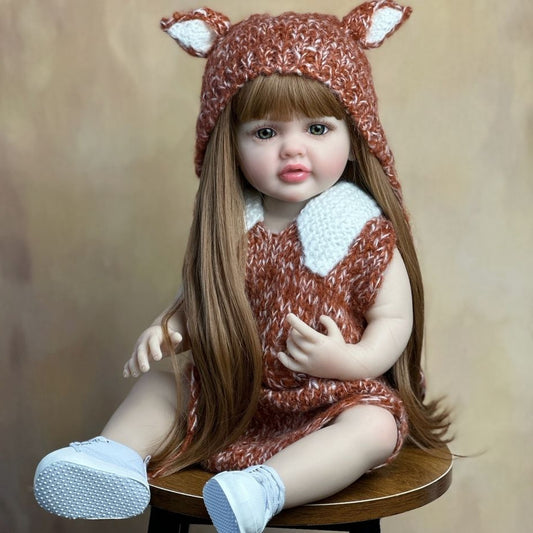 22in Reborn Baby Doll Deep Pink Silicone Princess Toddler Bebe Collectible