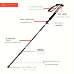 Aluminum Alloy Ultralight Trekking Pole for Outdoor Travel