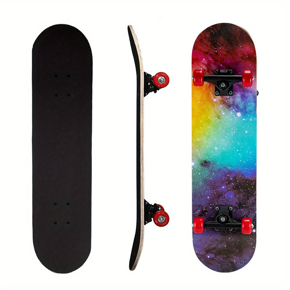 Kids Beginner 4-Wheel Skateboard 78x74cm Non-Slip Maple Outdoor