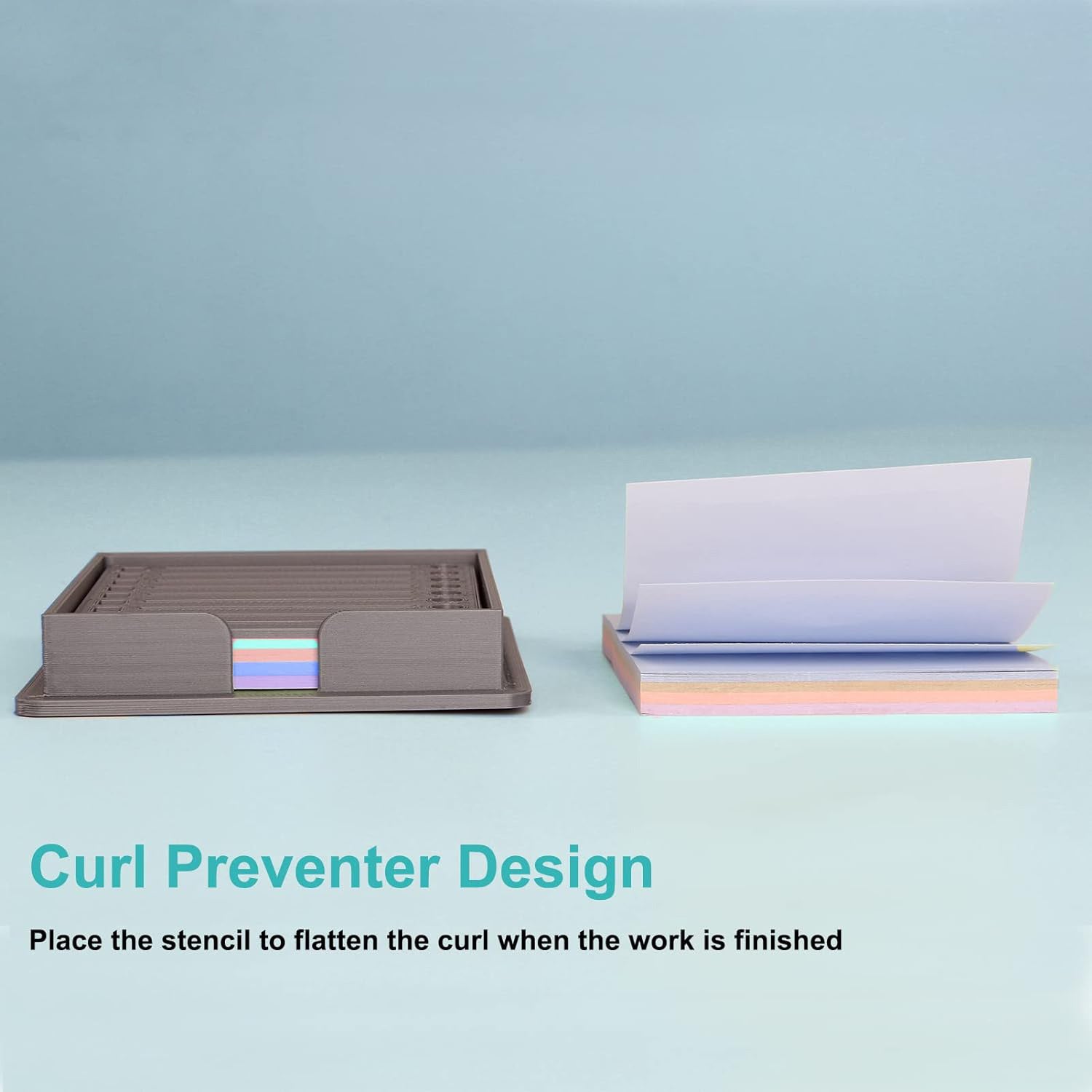 Sticky Note Holder with Stencil Sticky Note Dispenser 3x3 Self Sticky Note Pads