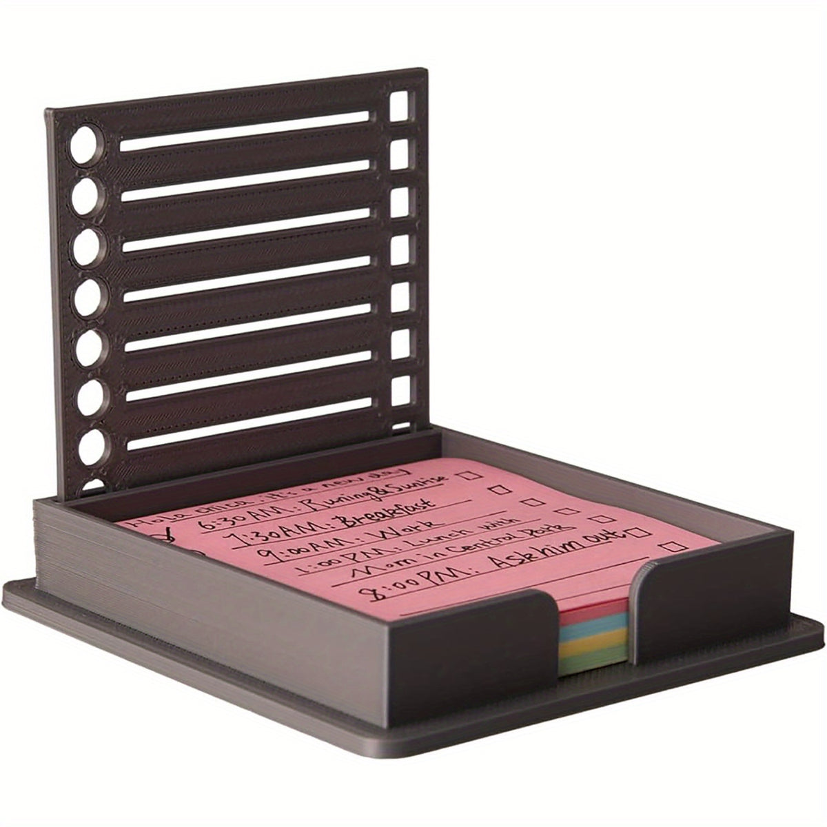 Sticky Note Holder with Stencil Sticky Note Dispenser 3x3 Self Sticky Note Pads