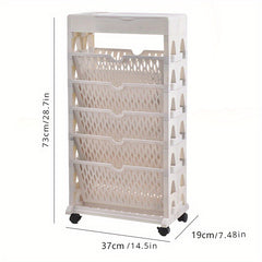 Plastic Desk Side Floor Removable Bookshelf For School Book Office Storage