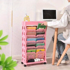 Plastic Desk Side Floor Removable Bookshelf For School Book Office Storage
