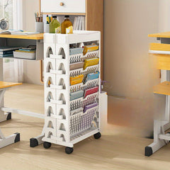 Plastic Desk Side Floor Removable Bookshelf For School Book Office Storage