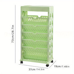 Plastic Desk Side Floor Removable Bookshelf For School Book Office Storage