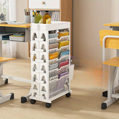 Plastic Desk Side Floor Removable Bookshelf For School Book Office Storage