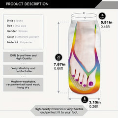 Creative 3D Flip Flops Printed Novelty Socks
