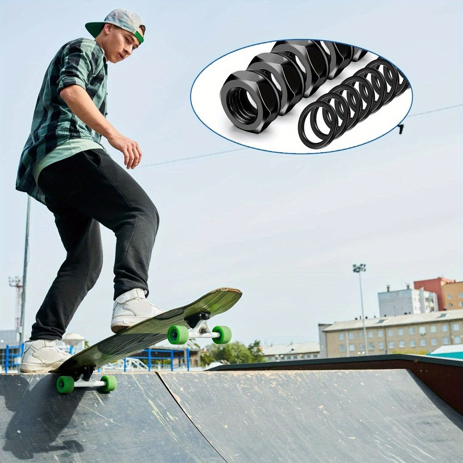 16pcs Skateboard Nuts And Washers Hardware Kit