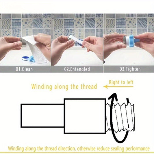 2pcs 15M PTFE Water Pipe Tape Thread Seal Tape Home Improvement