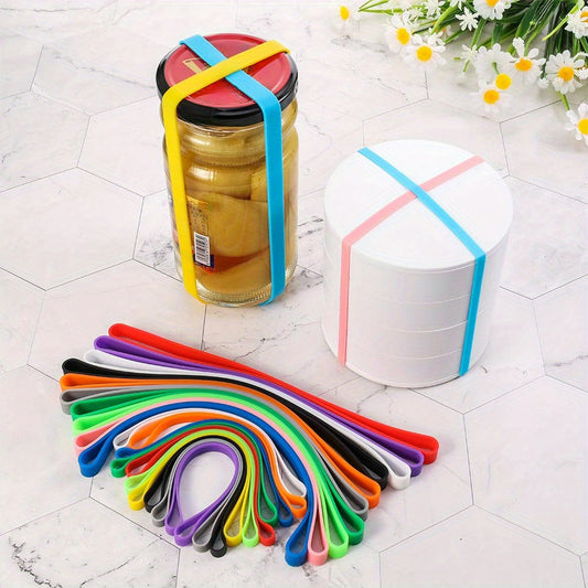 10 Large Silicone Rubber Bands Elastic Wrapping Bands for Home Office School
