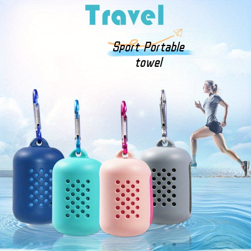 Ultra Fiber Sports Quick Drying Towel with Silicone Shell