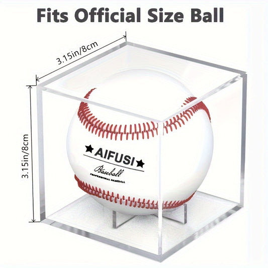 Baseball Display Box UV Resistant Acrylic Cube Baseball Holder