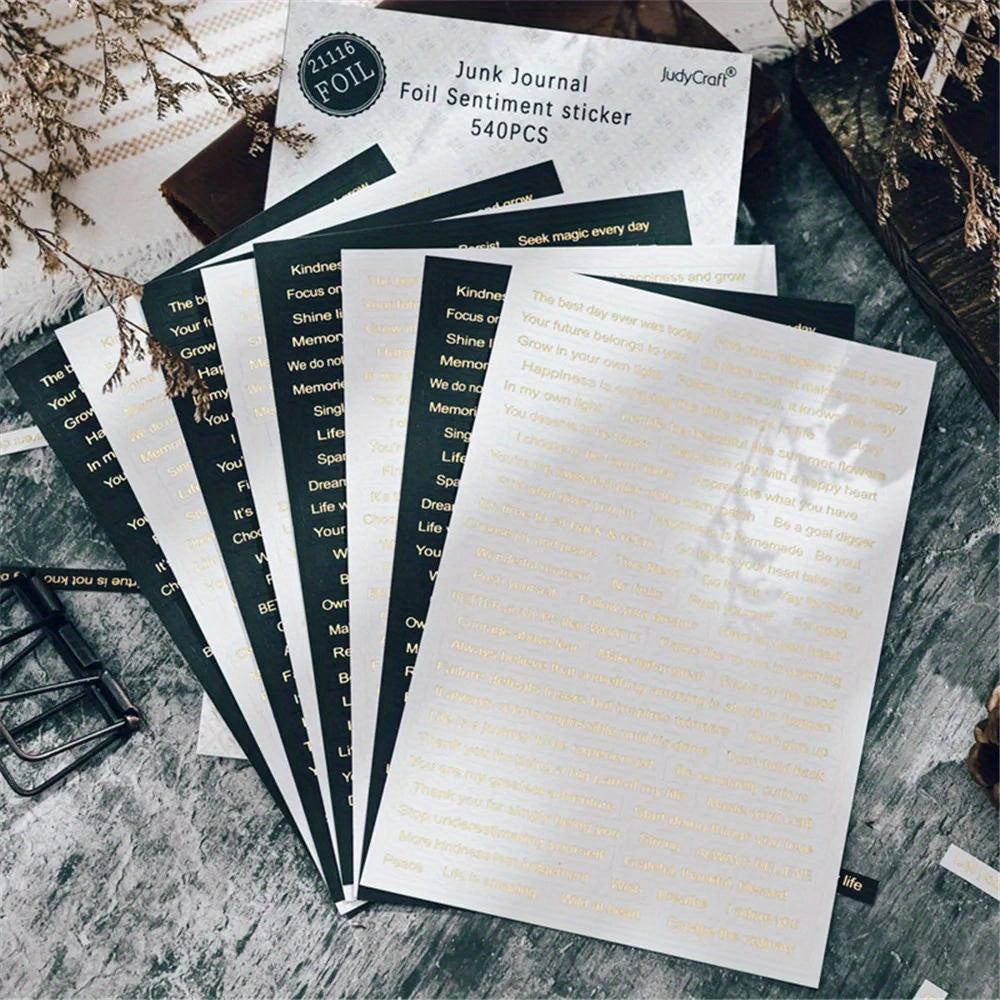 8 Sheets Phrase Stickers Planner Diary Adhesive Paper Flake Sticker Scrapbooking
