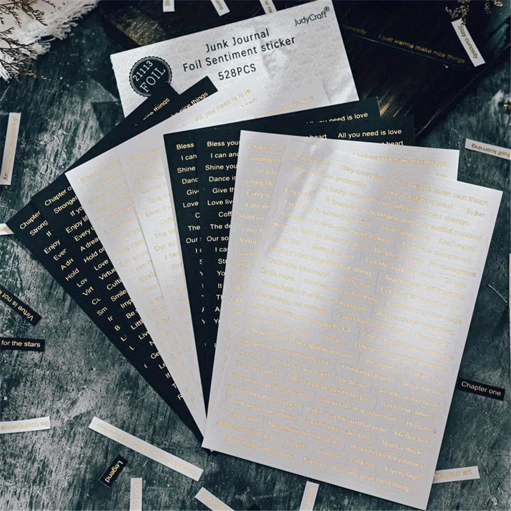 8 Sheets Phrase Stickers Planner Diary Adhesive Paper Flake Sticker Scrapbooking
