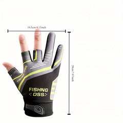 2PCS Fingerless Fishing Gloves Anti-slip Breathable Half-finger Gloves