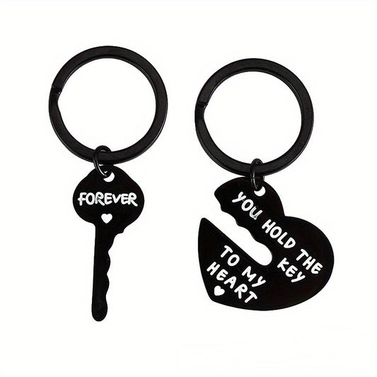 Key To My Heart Couple's Stainless Steel Chain Keychain Set