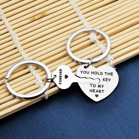 Key To My Heart Couple's Stainless Steel Chain Keychain Set