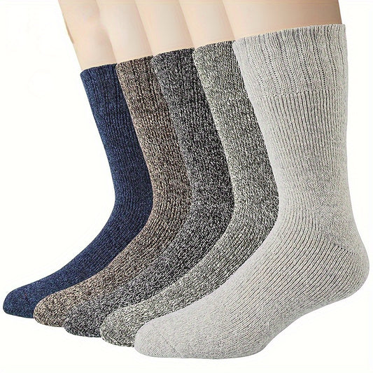 5 Pairs Men's Cartoon Crew Socks Warm Comfy Casual Unisex Outdoor Wearing