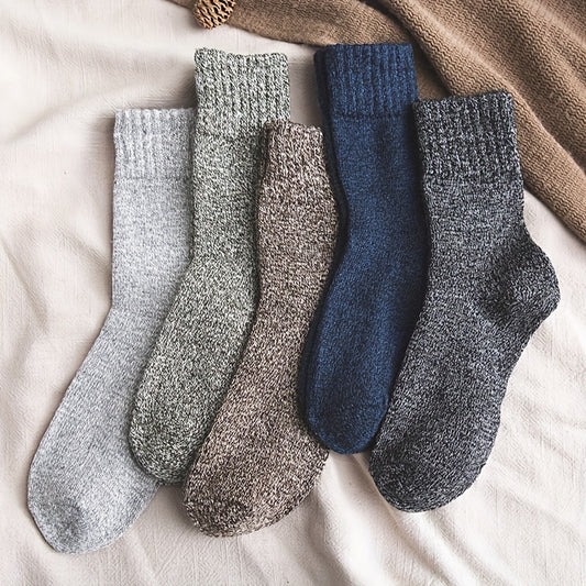 5 Pairs Men's Cartoon Crew Socks Warm Comfy Casual Unisex Outdoor Wearing