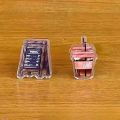 2pcs Coffee Theme Acrylic PP Clip Hand Account Test Paper File Pen Bag Fixed