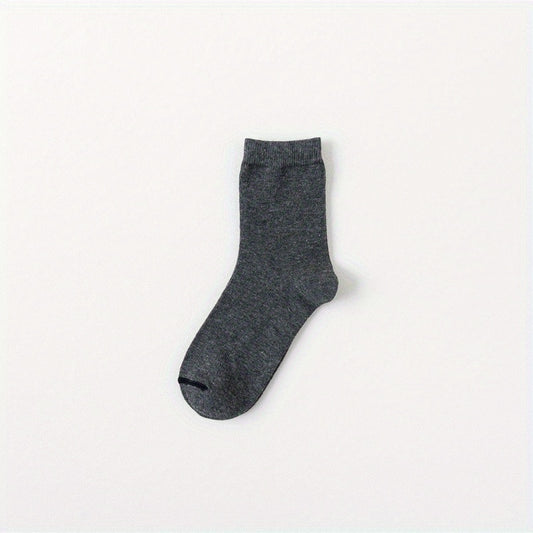 Men's Solid Crew Socks 6-Pack Breathable Casual Unisex Outdoor All Seasons