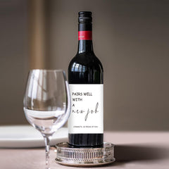 Funny Wine Bottle Labels - Congrats on the Job! You Deserve This