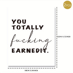 2pcs Earned It Wine Labels Great Funny Gift for Friends Have Fun Drinking Wine